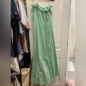 Karlie Green and White Striped Maxi Dress